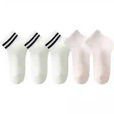 妮轻 薄款抗菌网眼条纹短袜 女款