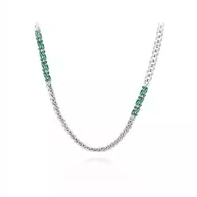 奥斯坦汀 祖母绿古巴街头小众 合金 项链 男款