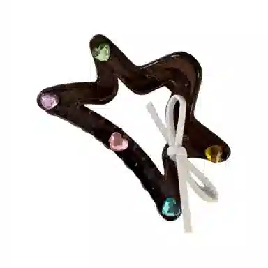 希铃 彩色蝴蝶结海星高级鲨鱼夹 亚克力 发夹 女款