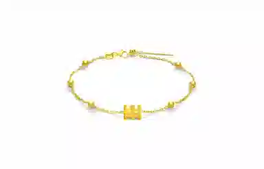 牧言 小蛮腰 复古气质简约小众设计 高级感光面立体转运珠百搭手饰 合金 手链 女款