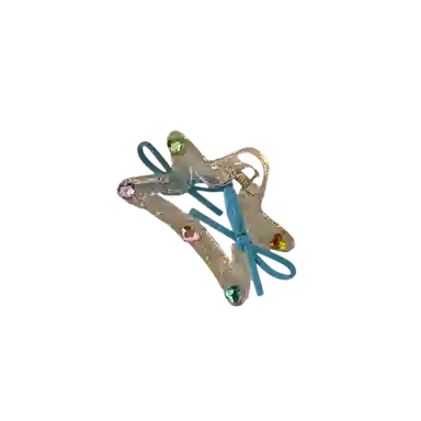 希铃 彩色蝴蝶结海星高级鲨鱼夹 亚克力 发夹 女款