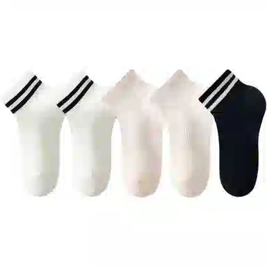 妮轻 薄款抗菌网眼条纹短袜 女款