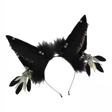 图米鱼 日系毛绒兽耳羊耳朵发箍漫展派对道具 聚会装饰头箍