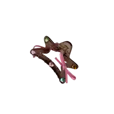 希铃 彩色蝴蝶结海星高级鲨鱼夹 亚克力 发夹 女款