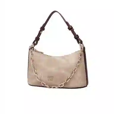 稻草人 法式小众设计链条通勤时尚百搭出游 聚氨酯革 斜挎单肩手提包 女款 牛仔蓝/卡其色