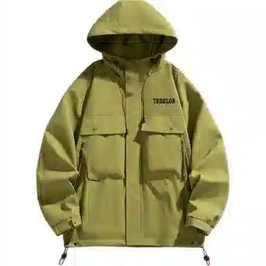 太子龍 山系户外连帽立体口袋多拉链登山服款宽松潮流百搭休闲工装防水外套男女同款夹克 男款