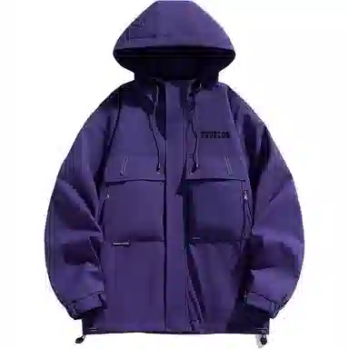 太子龍 山系户外连帽立体口袋多拉链登山服款宽松潮流百搭休闲工装防水外套男女同款夹克 男款