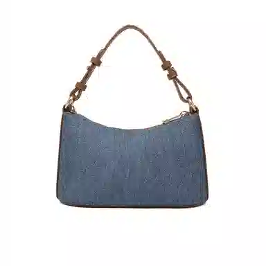 稻草人 法式小众设计链条通勤时尚百搭出游 聚氨酯革 斜挎单肩手提包 女款 牛仔蓝/卡其色