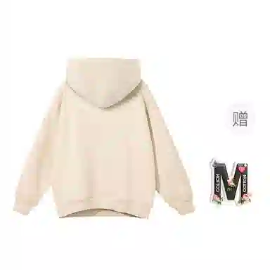 棉购 连帽秋冬季加绒加厚百搭潮流印花美式学生上衣服外套卫衣 女款