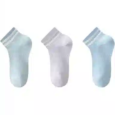 妮轻 薄款抗菌网眼条纹短袜 女款