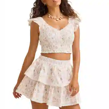 ALTAR'D STATE Ansley Smocked Floral Skirt