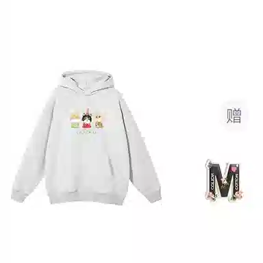 棉购 连帽秋冬季加绒加厚百搭潮流印花美式学生上衣服外套卫衣 女款
