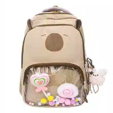 行途 卡通卡皮巴拉大容量可爱学生旅游 尼龙 痛包 女款