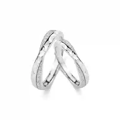 【S999纯银】 银彦 星辰大海对戒 莫比乌斯环环相扣 甜蜜恋爱频率 钟爱久久 开口素圈可调节 足银 戒指 男女同款情侣款