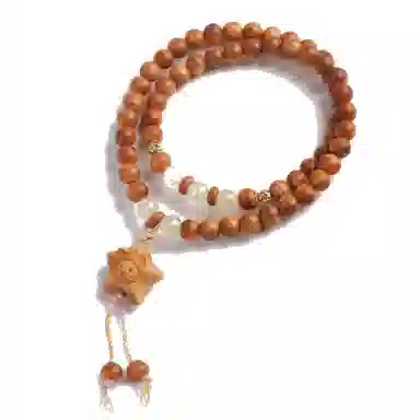 書卓 新中式国潮文玩佛珠 双圈基础款 文艺复古民族风佩戴盘玩念珠招财转运纳福上岸#好运 陈化 崖柏 手串 男女同款情侣款