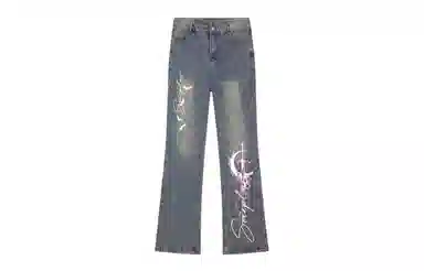 SOIEPLUS Lightning Logo Jeans
