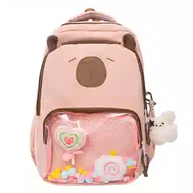 行途 卡通卡皮巴拉大容量可爱学生旅游 尼龙 痛包 女款