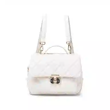 老人头 百搭时尚潮流 合成革 双肩包 常规 女款 白色