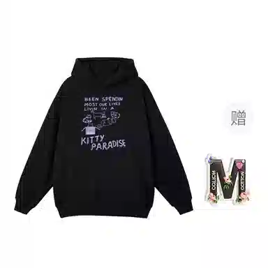 棉购 连帽加绒加厚宽松潮流高街美式外套卫衣 女款