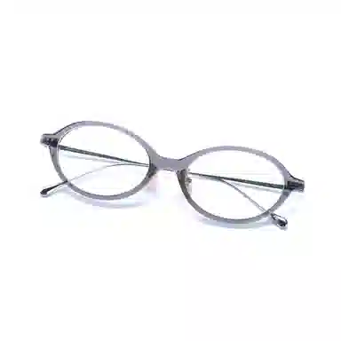 【可配度数】 青雉作 日杂高级感文艺书呆子眼镜日系时尚眼镜框高弹力不夹脸贝母鼻托 β钛板材 椭圆形 光学镜架 女款 玳瑁色日本灰黑色