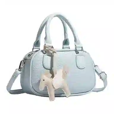 MINLUBAOLUO Classic Boston Bag Ice Blue