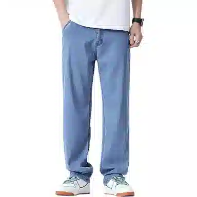 金盾 夏季阔腿宽松长裤牛仔裤 男款