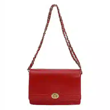 JIANGLIDA Vintage Chain Shoulder Bag Red