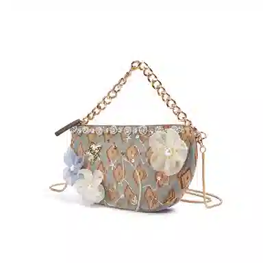 雅诗兰黛【定制化妆包】小花 钻花漫雾 甜美 清新 精致 优雅 波西米亚风 约会 通勤 复古凌格帆布化妆收纳包 便携