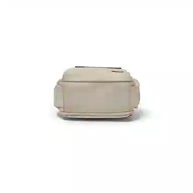 老人头 简约时尚百搭高中大学通勤旅行出差背包 织物拼合成革 双肩包 女款 果仁杏