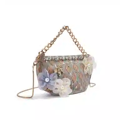 雅诗兰黛【定制化妆包】小花 钻花漫雾 甜美 清新 精致 优雅 波西米亚风 约会 通勤 复古凌格帆布化妆收纳包 便携