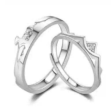 Tonghua Romantic Princess & Knight Couple Rings S925 Silver