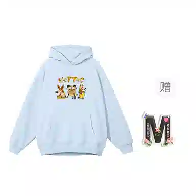 棉购 连帽印花加绒加厚学生卡通重磅宽松上衣卫衣 女款