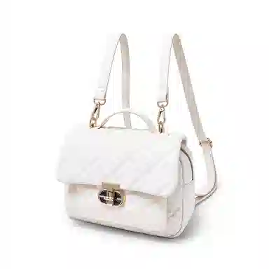 老人头 百搭时尚潮流 合成革 双肩包 常规 女款 白色