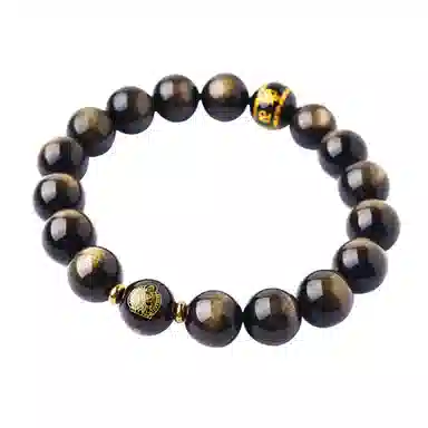 【匠心手作 12生肖专属菩萨】 灵菲 招财纳福本命佛新中式本命年平安吸金#好运 黑曜石 手串 男女同款情侣款