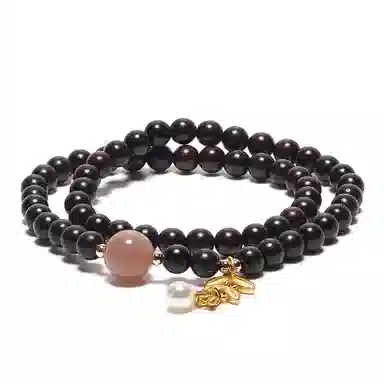 鶄鲤 新中式淡雅双圈叠戴#好运 紫檀属 手串 女款