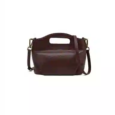 老人头 时尚休闲小众纯色简约高级感通勤 牛皮 手提包 常规 女款 多色