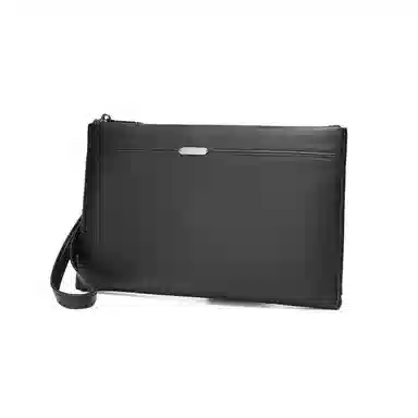 稻草人 休闲英伦风商务百搭 牛皮 卡包钱包手拿包 男款 黑色