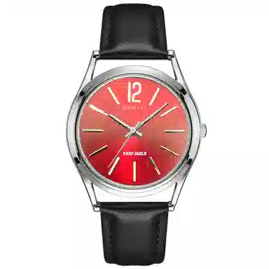 JOKER CAT INS Glow Quartz Leather Strap White Dial