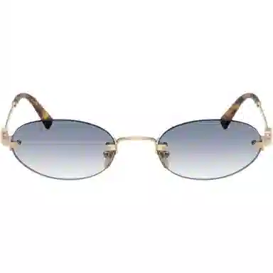 Miu Miu Oval Metal Sunglasses Gold