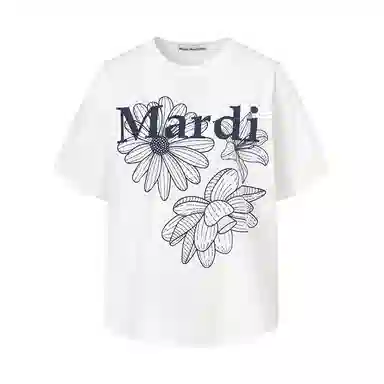 MARDI MERCREDI TSHIRT TRIPLE FLOWER_IVORY NAVY SS25T