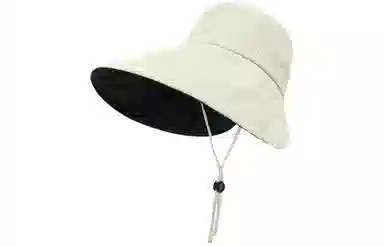 优幽兰 时尚简约高级感大帽檐显脸小黑胶遮阳帽夏季百搭出游防紫外线防风太阳帽 锦纶 防晒帽 女款