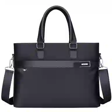 老人头 商务轻便时尚简约通勤 织物 公文包 常规 男款 黑色