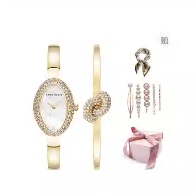 安妮克莱因 腕表 石英机芯 合金表带 贝母色表盘 女表 小众时尚日常通勤防水