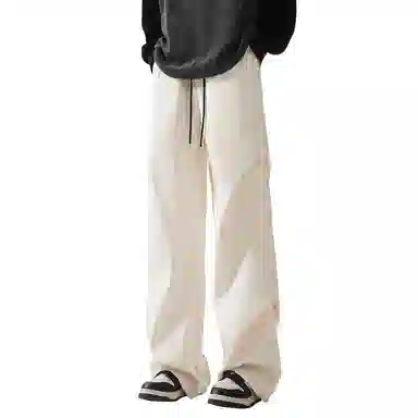 顶峰保罗 美式冰丝褶皱工装直筒无性别主义户外登山骑行运动健身阔腿伞兵解构设计长裤弹力抽绳显高百搭宽松大码高街潮牌休闲裤 男女同款