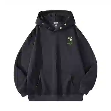 红蜻蜓 美式潮牌复古仿刺绣高街植物花卉设计感宽松舒适百搭日常通勤亲肤纯棉重磅潮流时尚简约长袖连帽卫衣 男女同款
