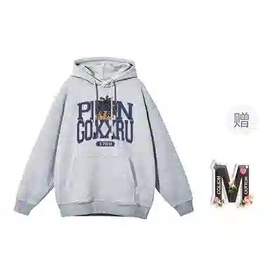 棉购 春秋基础款美式复古字母印花上衣学生高街时尚潮流卡通人物休闲百搭外套长袖卫衣 男女同款
