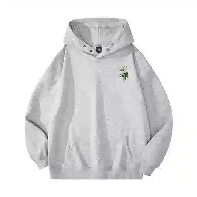红蜻蜓 美式潮牌复古仿刺绣高街植物花卉设计感宽松舒适百搭日常通勤亲肤纯棉重磅潮流时尚简约长袖连帽卫衣 男女同款