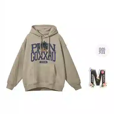 棉购 春秋基础款美式复古字母印花上衣学生高街时尚潮流卡通人物休闲百搭外套长袖卫衣 男女同款