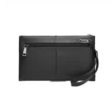 稻草人 休闲英伦风商务百搭 牛皮 卡包钱包手拿包 男款 黑色