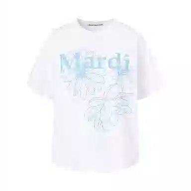 MARDI MERCREDI TSHIRT TRIPLE FLOWER_WHITE SKY SS25T